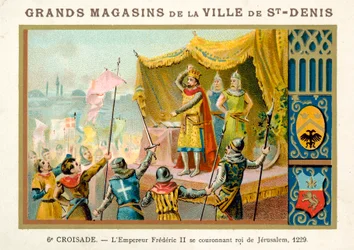 Der Kaiser Friedrich II. krönt sich selbst zum König von Jerusalem, 6. Kreuzzug, 1229